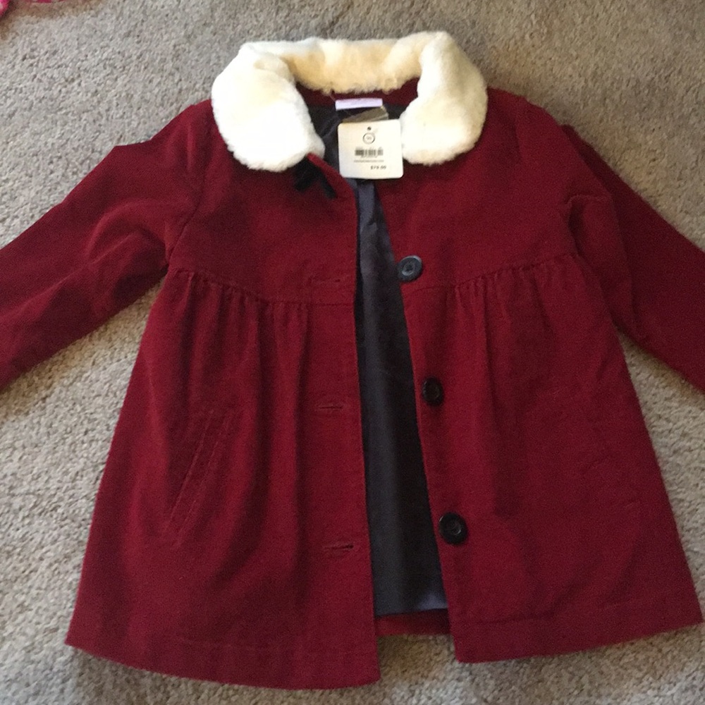 Red corduroy toddler Hanna Andersson  Coat sz 90